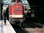 112 331 bei der Ausfahrt mit dem Sonderzug nach Altenberg.
Dresden Hbf 10.12.11