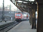 Dresden Hbf: RE aus Cottbus fhrt ein.