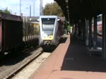 Ein GTW 2/6 der HLB in Hanau Hbf am 28.08.10 