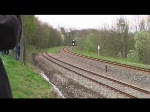 Sonderzug mit Br 52 8075-5 des Eisenbahnmuseum Schwarzenberg zurck aus Zwickau, bei der Einfahrt in Schwarzenberg/Erzgeb vorbei am Museums-BW zum 150 jhrigen Streckenjubilum Zwickau-Schwarzenberg am 03.05.08. Mit im Bild die BR 65 1049-9
