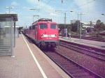 BR.110 bei der Ausfahrt aus dem Bahnhof Bietigheim-Bissingen am 05.06.2009.