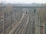 Ein Gterzug und ein kleiner Bauzug (?) auf der Schnellfahrstrecke Karlsruhe-Offenburg am 3. April 2009. (1:09 Minuten)