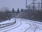 Zwei S-Bahnen und ein ICE-1 auf der Stadtbahn. Berlin Zoologischer Garten, 10.1.2010