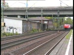 Durchfahrt der 145 090 der HGK mit einem ler durch den Bahnhof Hamburg-Harburg am 14.5