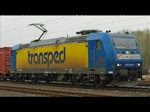 185 518-8 fhrt langsam durch Eschwege West. Aufgenommen am 08.04.2010.