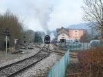 Nach einem kurzen Stop am Halt  Colmar Usines  fhrt Dampflok 5519 in Richtung Bissen ab. 25.01.2009 