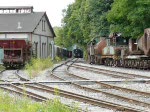 Museumslok  Anna N9  des  Train 1900  fhrt aus Richtung Petange an dem neu errichteten Lokschuppen vorbei dem Bahnhof Fond de Gras entgegen.