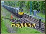 Freightliner PL mit entladenen Splittwagen kommt aus dem Anschluss Rwer in Pasewalk Ost und setzt den Zug auf das Hauptgleis, anschliessend  fhrt er in Richtung Pasewalk ab. - 14.05.2013