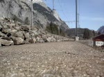 Ein Autozug unterwegs zwischen Kandersteg und dem Ltschbergtunnel-Nordportal am 14.04.2007