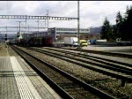 Einen EW IV-Pendelzug mit Re 460 fhrt durch Muttenz in Richtung Basel SBB am 18.03.08