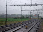 Zugsbegegnung in Oberrti am 03.07.2008: Ein GZ mit Re 10/10 kreuzt einen NPZ nach Rotkreuz.