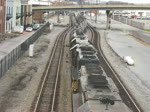 Norfolk Southern C40-9W 6166 mit eine Reihe Kesselwagen in Roanoke Virginia, 15.1.2012.